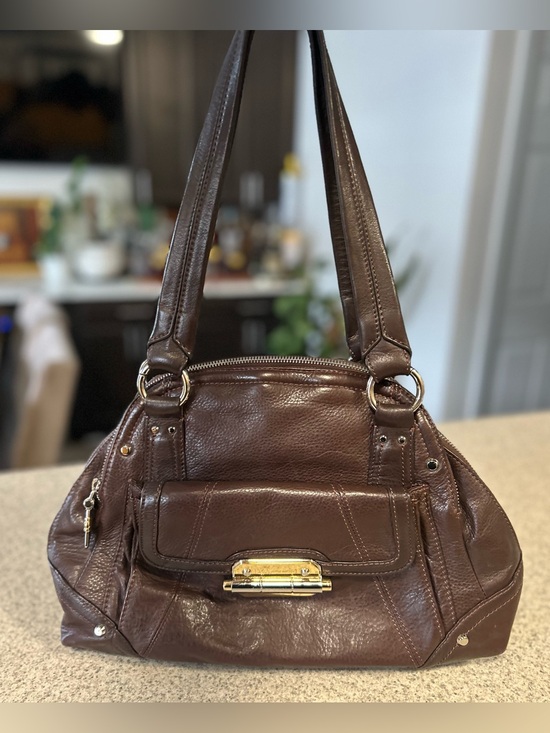 b. makowsky Handbags - B. Makowsky Brown Pebbled Leather Shoulder Bag